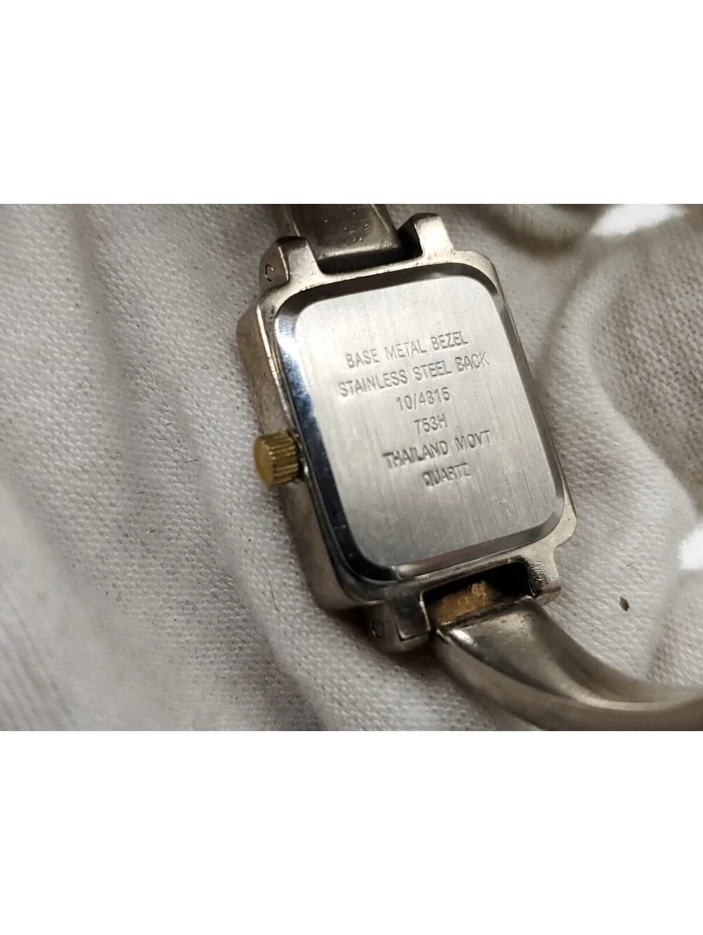 Anne Klein Quartz 16mm Womens Watch New Battery Silver Tone Square